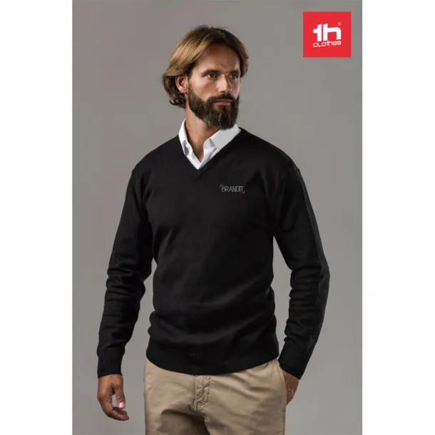 MILAN Men's V-neck jumper Black