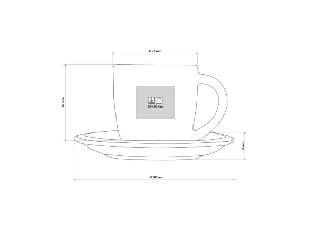 MOMENTO šalica i tanjurić za Cappuccino, 150 ml - CASTELLI Bijela