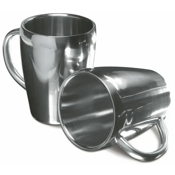  Set of 2 mugs 200 ml silver