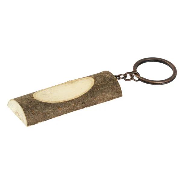 TEAK Wooden key chain Cream Bež