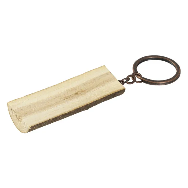 TEAK Wooden key chain Cream Bež