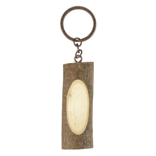 TEAK Wooden key chain Cream Bež