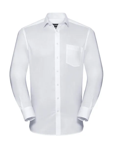  Men's LS Tailored Coolmax® Shirt - Russell Collection Bijela