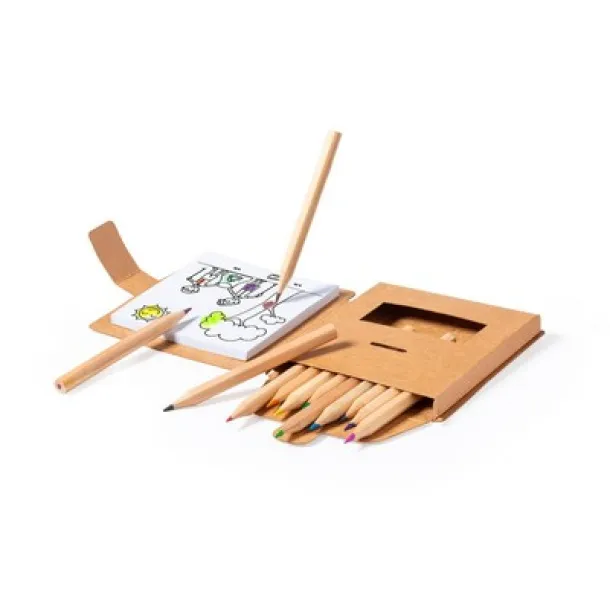  Recycled cardboard colouring set, coloured pencils neutral