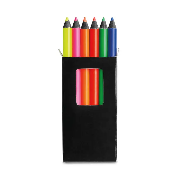 MEMLING Pencil box with 6 coloured pencils Black