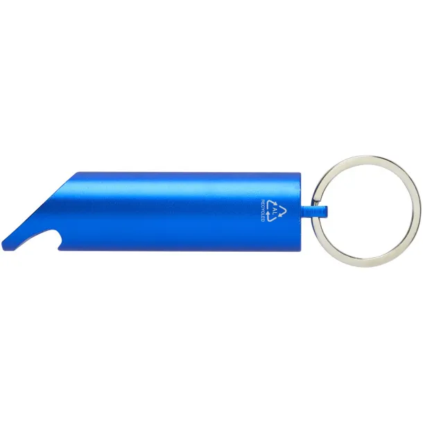 Flare RCS recycled aluminium IPX LED light and bottle opener with keychain Royal blue