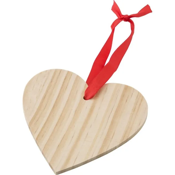  Christmas hanger "heart" light brown