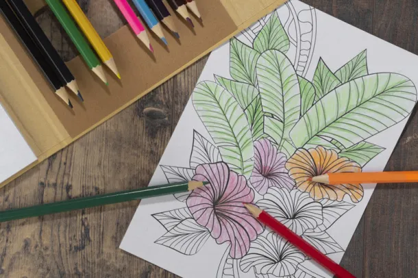 BETSO Coloring book with crayons naturalny