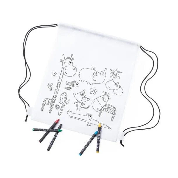  Drawstring bag for colouring, crayons white