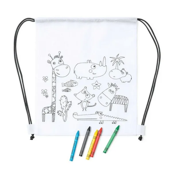  Drawstring bag for colouring, crayons white