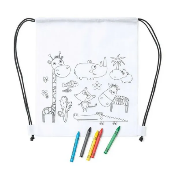  Drawstring bag for colouring, crayons white