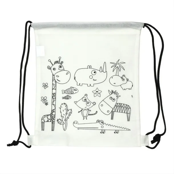  Drawstring bag for colouring, crayons white