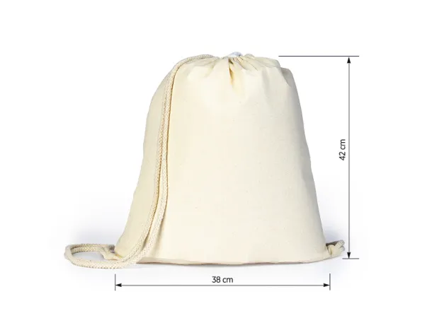 MELON 105 Cotton drawstring bag, 105 g/m2 - BRUNO Cream Bež