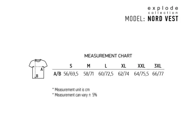 NORD VEST winter vest with hood - EXPLODE Black