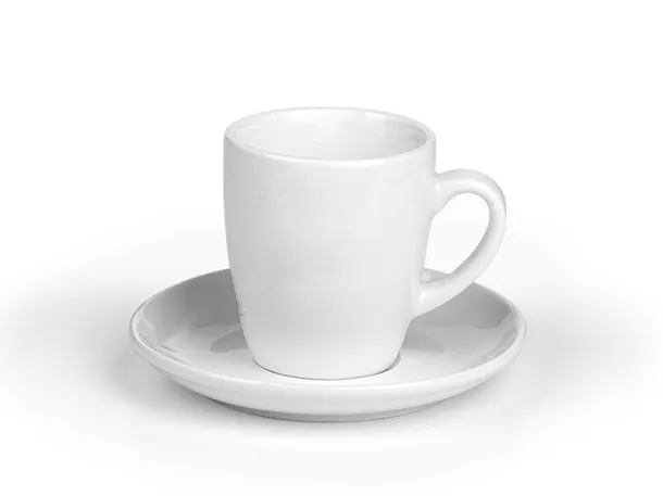 LUNGO šalica i tanjurić za Cappuccino, 150 ml Bijela