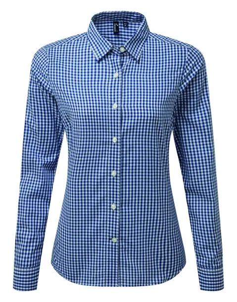  'MAXTON' CHECK WOMEN'S LONG SLEEVE SHIRT - Premier Navy White