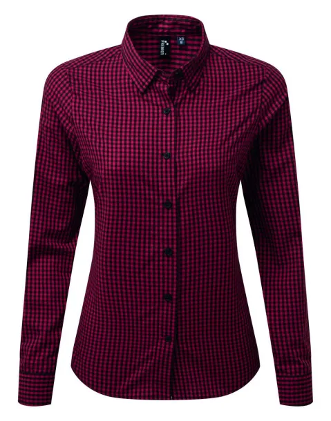  'MAXTON' CHECK WOMEN'S LONG SLEEVE SHIRT - Premier Black Red