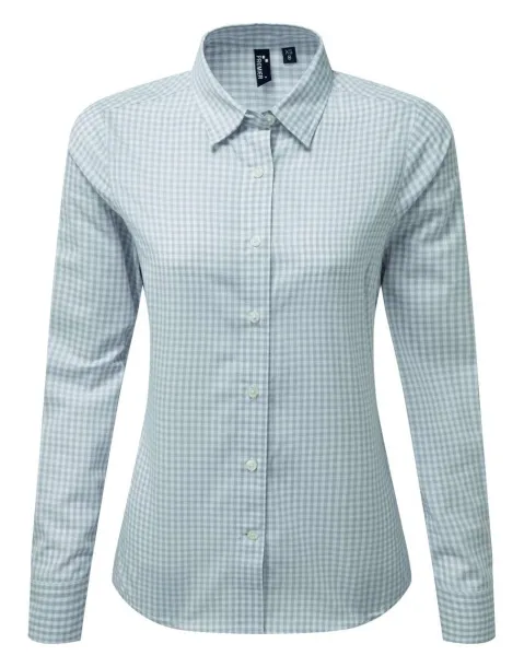  'MAXTON' CHECK WOMEN'S LONG SLEEVE SHIRT - Premier Silver White