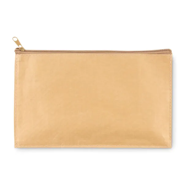 FLAT CASE Woven paper pencil case Beige