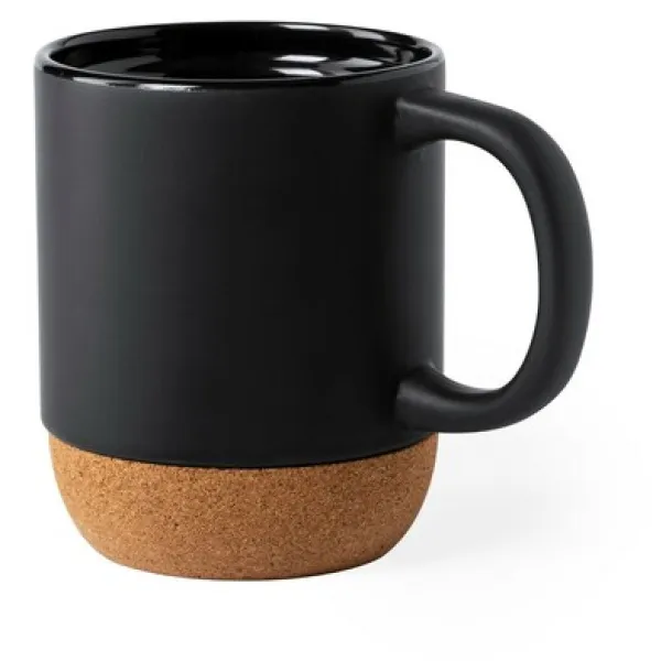  Ceramic mug 420 ml, cork detail black