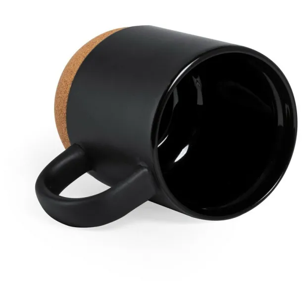  Ceramic mug 420 ml, cork detail black