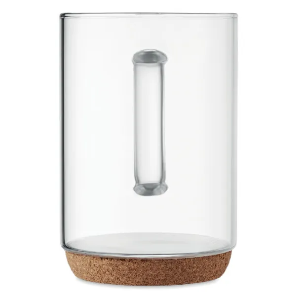 LISBO Glass mug 400ml with cork base Transparent