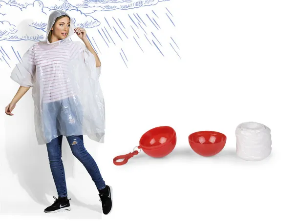 RAINCO raincoat in a plastic ball Red