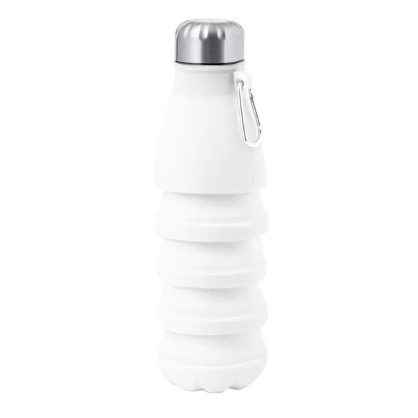  Foldable sports bottle 550 ml with carabiner clip white