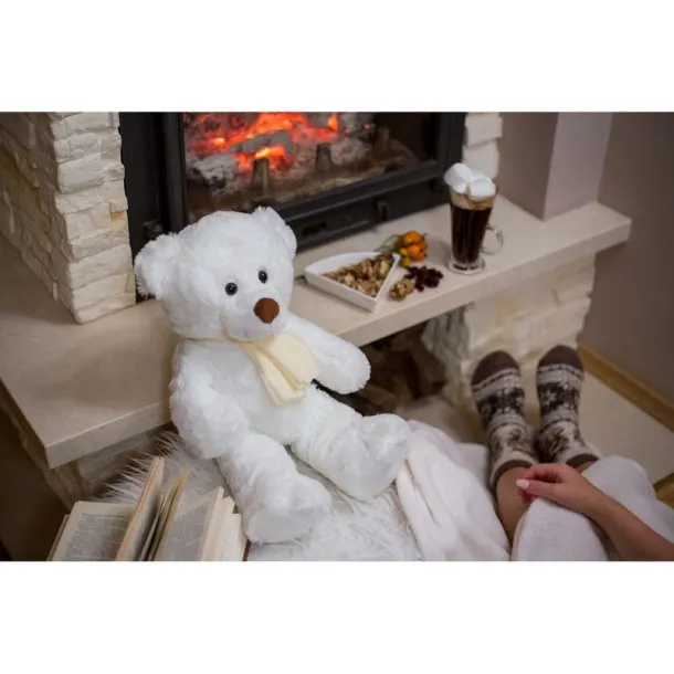 Monty White Plush teddy bear Bijela