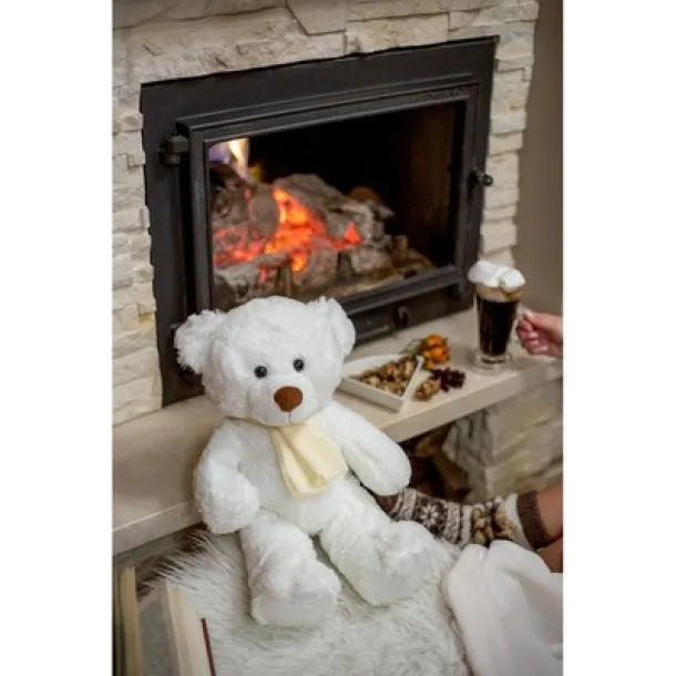 Monty White Plush teddy bear Bijela