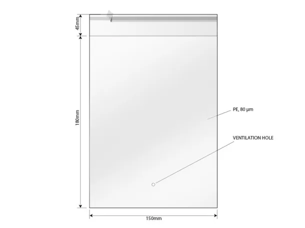 POLY BAG 15 x 18 foil Transparentna