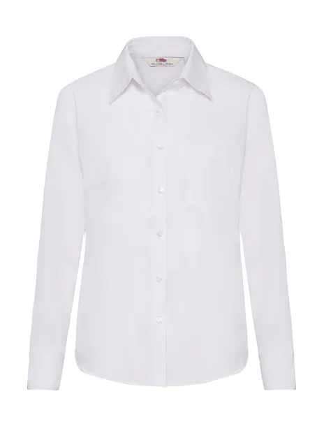  Ladies Poplin Shirt LS - Fruit of the Loom Bijela