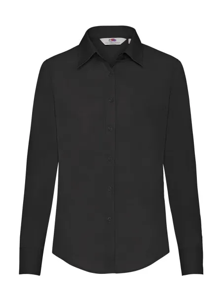  Ladies Poplin Shirt LS - Fruit of the Loom Black