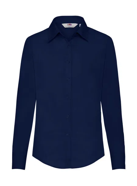  Ladies Poplin Shirt LS - Fruit of the Loom Navy