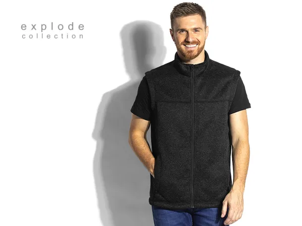 JIMMY mélange zippered vest - EXPLODE Black