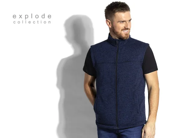 JIMMY mélange zippered vest - EXPLODE Blue