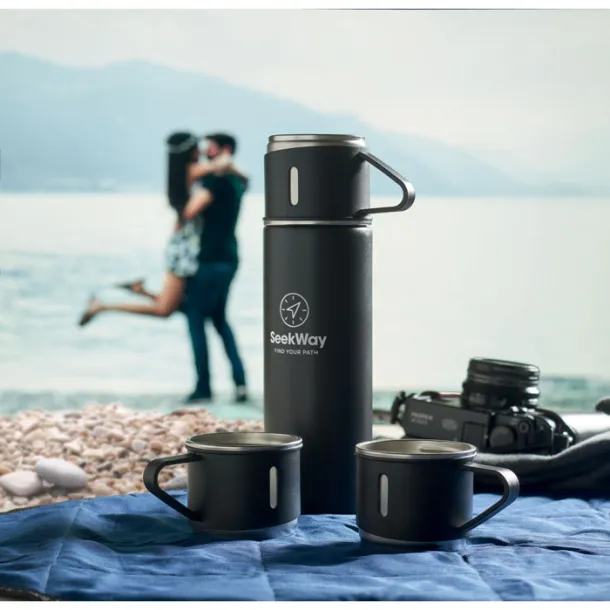 SHARM termos set - boca, 420 ml i šalice, 150 ml Crna
