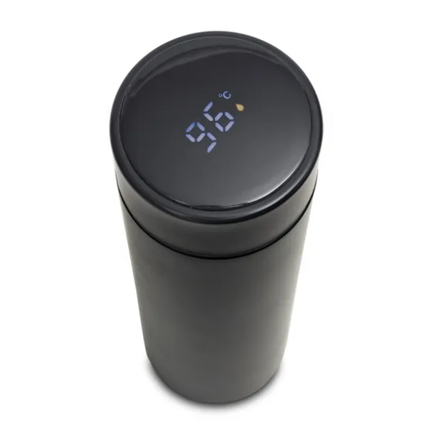 FALCO vacuum flask 420 ml with thermometer Black