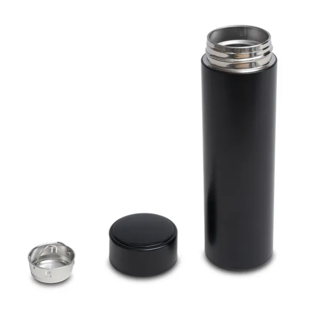 FALCO vacuum flask 420 ml with thermometer Black