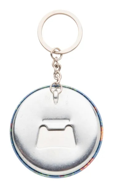 KeyBadge Bottle pin button keyring Silver White