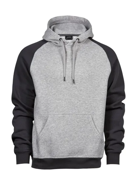  Two-Tone Hooded Sweatshirt - Tee Jays Heather Tamno siva