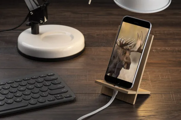 RAGA stalak za mobitel od bambusa brązowy