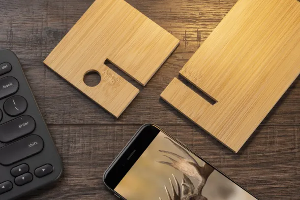 RAGA stalak za mobitel od bambusa brązowy