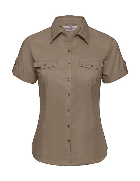  Ladies' Roll Sleeve Shirt - Russell Collection Khaki