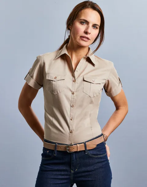  Ladies' Roll Sleeve Shirt - Russell Collection