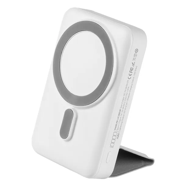 THOR PD Power bank s magnetom 10.000 mAh, bežični punjač, ​​15W White