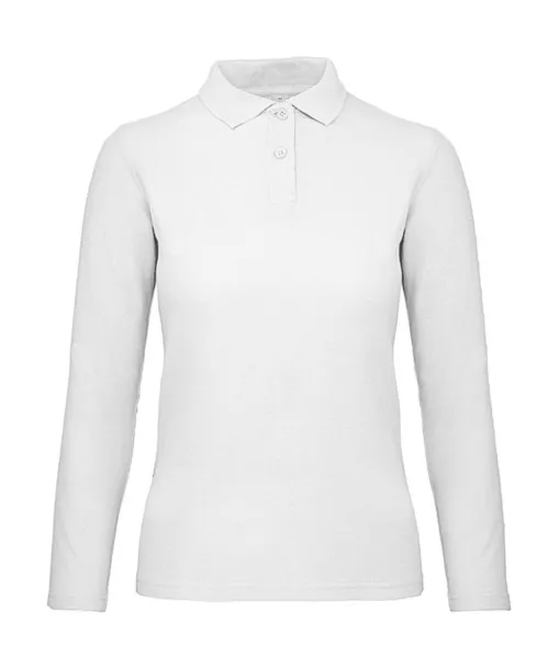  Ženska polo majica dugih rukava, 180 g/m² - B&C Bijela
