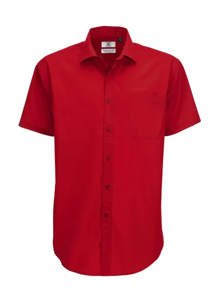  Smart SSL/men Poplin Shirt - B&C Deep Red