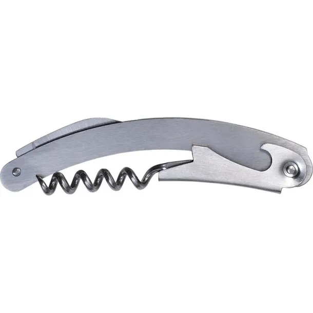  Waiter's knife, bottle opener, corkscrew, foil cutter silver