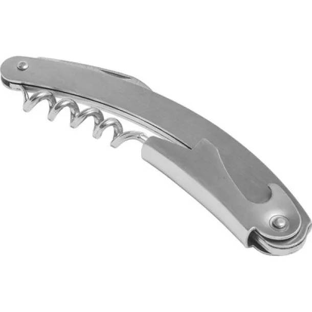  Waiter's knife, bottle opener, corkscrew, foil cutter silver